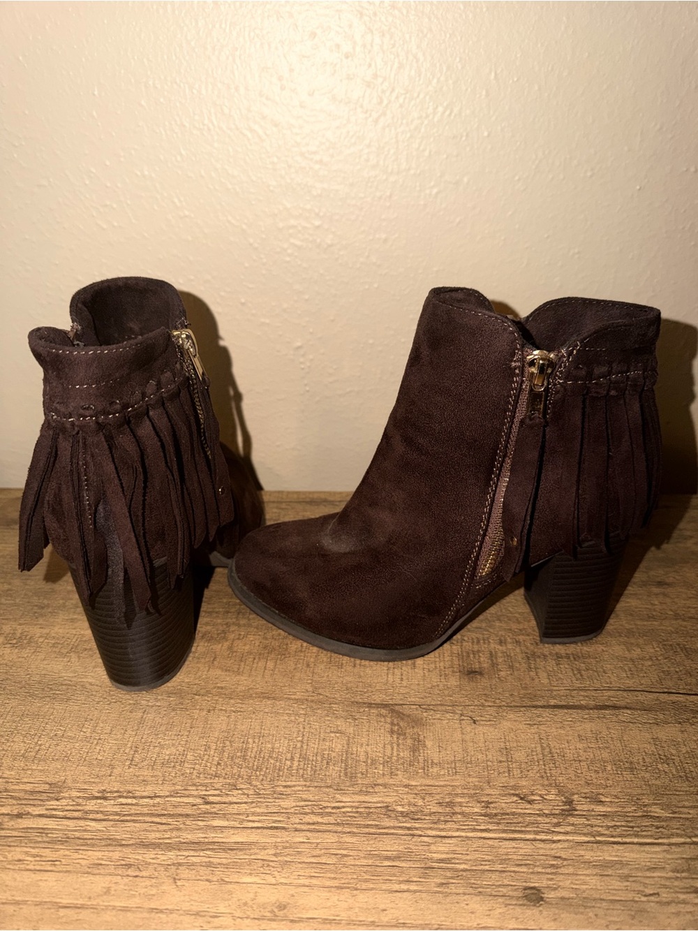 Women’s Fringe Suede Ankle Boot - Brown